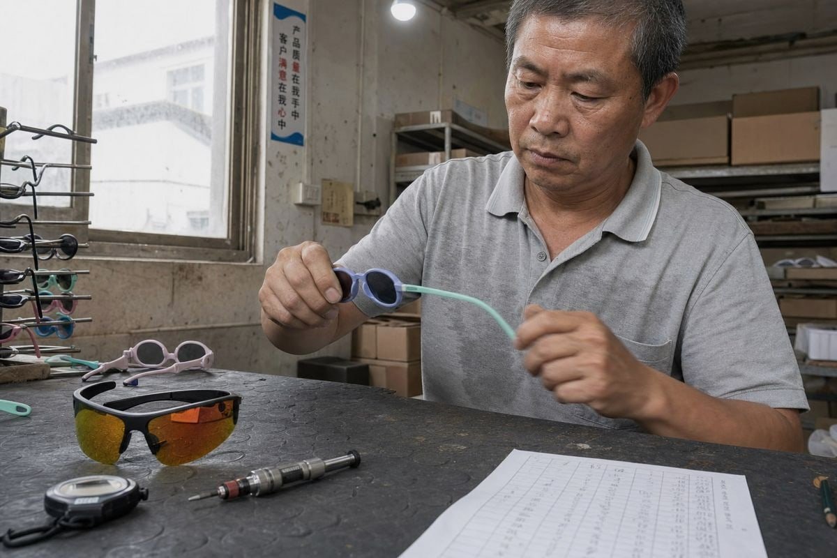 Using both pre-production samples and final inspection to cover different kids' eyewear defect risks (ID#4)