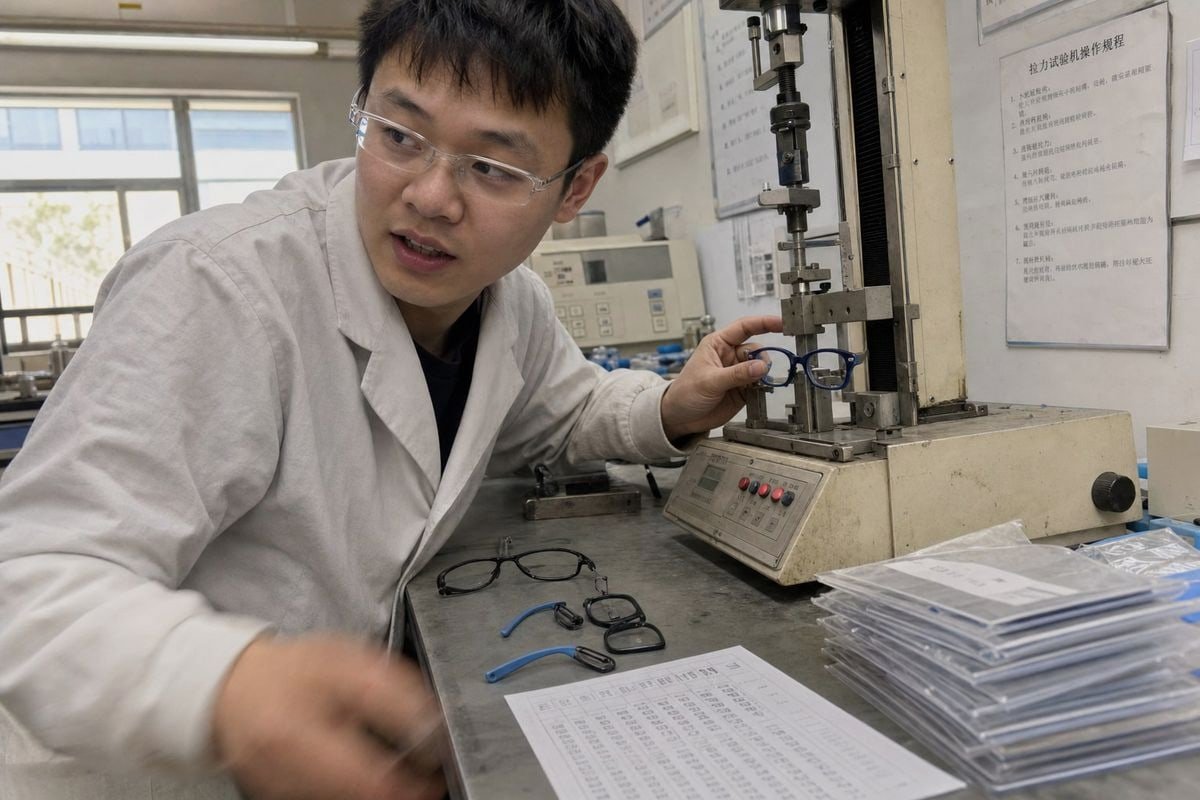 Raw Material Testing Recommended tests for verifying raw material quality in eyewear production (ID#3)