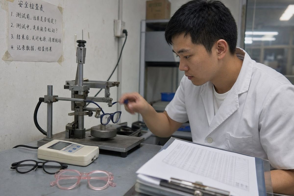 Certifications and tests confirming child-safe optical frame materials (ID#3)