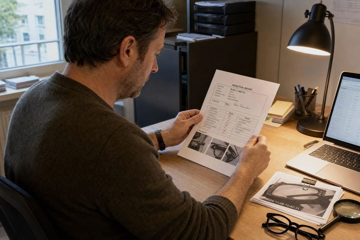 Handling Inspection Defects Corrective action steps when inspection reveals defects in children's optical frame shipments (ID#5)