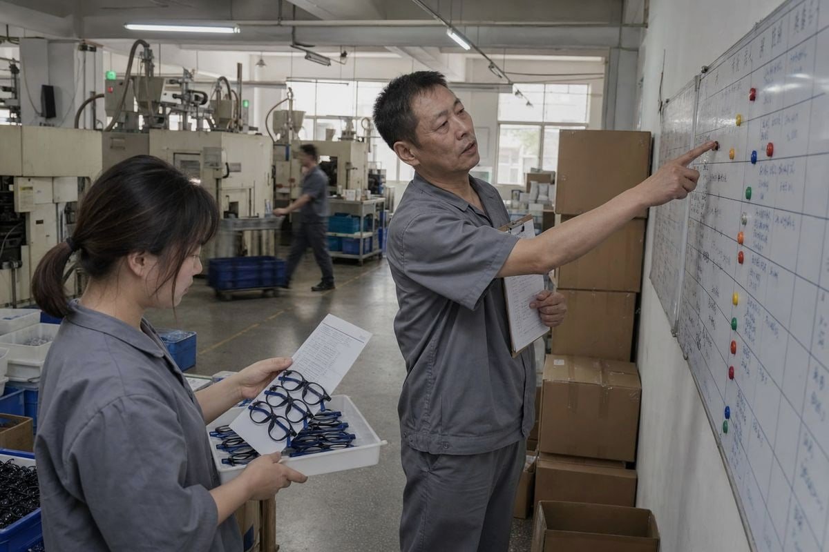 Tracking production progress to avoid delays sourcing kids optical frames (ID#1)