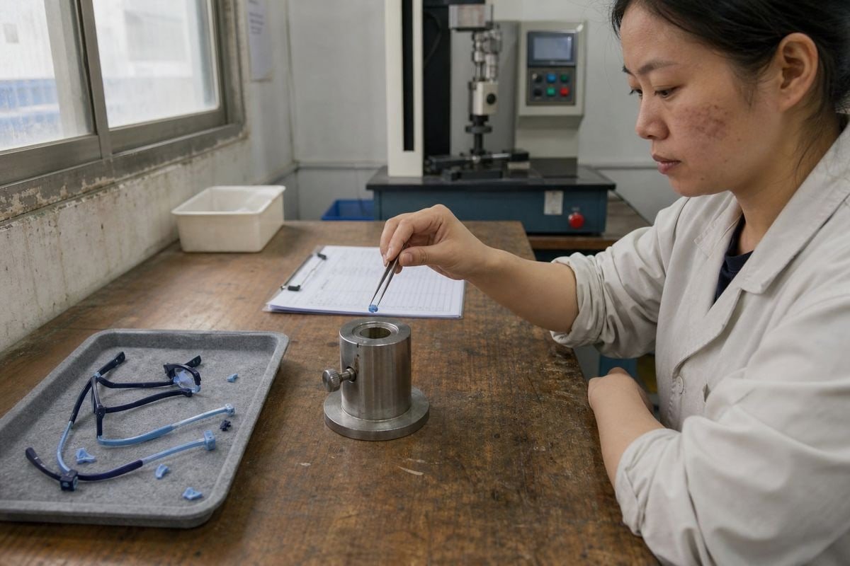 Frame and lens components like hinge screws and nose pads prone to small parts failures (ID#4)
