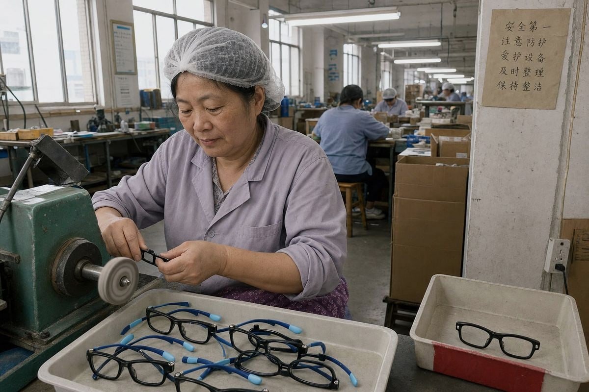 Flexible TPEE and TR90 materials reducing injury risks compared to rigid eyewear frames (ID#5)