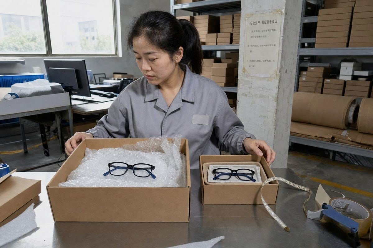 Packaging strategies to reduce volumetric weight and lower shipping costs for eyewear (ID#3)