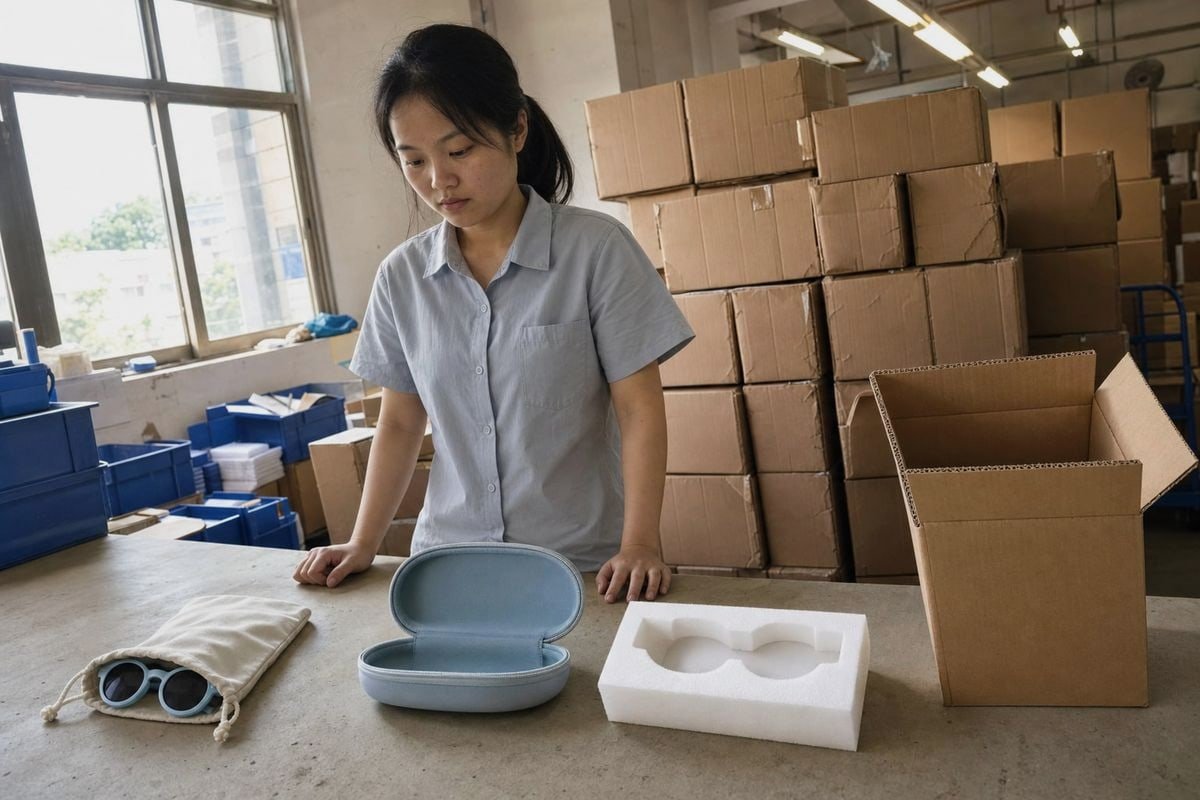 Protective Shipping Materials Protective packaging materials preventing deformation during long-distance kids' eyewear shipping (ID#2)