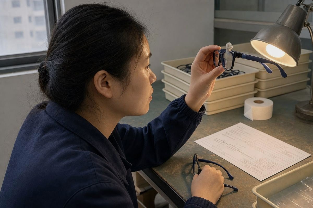 Evaluating if anti-theft tags stress or mark delicate TR90 and TPEE eyewear frames (ID#3)
