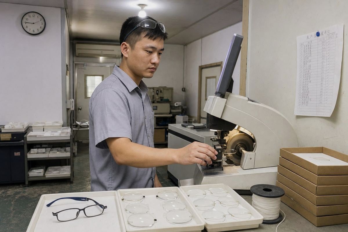 Pre-Order Edging Tests Pre-order testing steps ensuring edging machine compatibility for optical frames (ID#3)