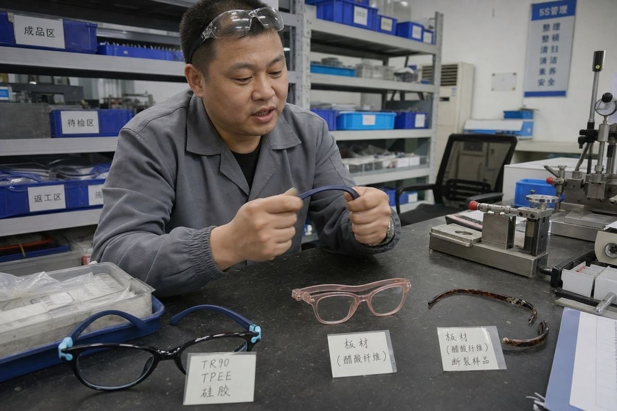 Flexible TR90, TPEE, and Grilamid materials prevent kids frame breakage during fitting (ID#2)