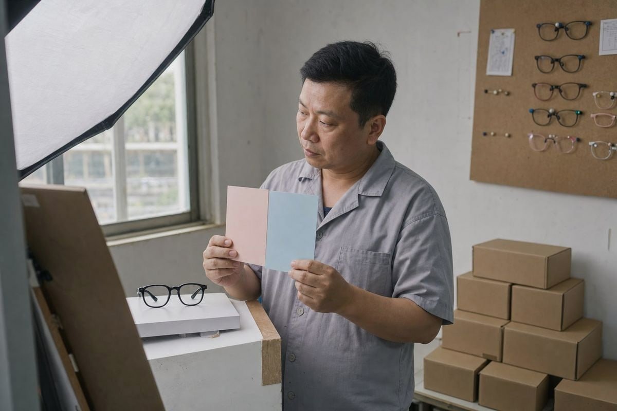 Matching product photos to brand look with packaging and lighting guidelines for kids frames (ID#3)