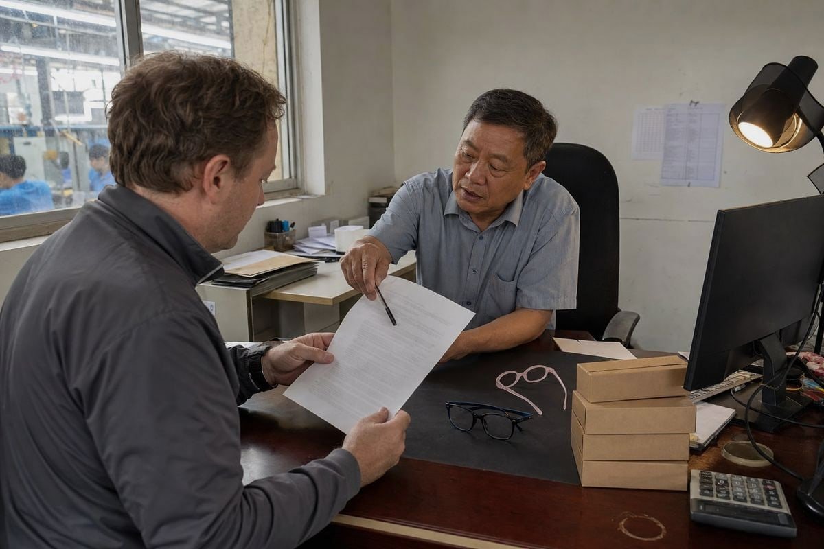 Setting fair quality compensation terms before placing your first eyewear order (ID#3)