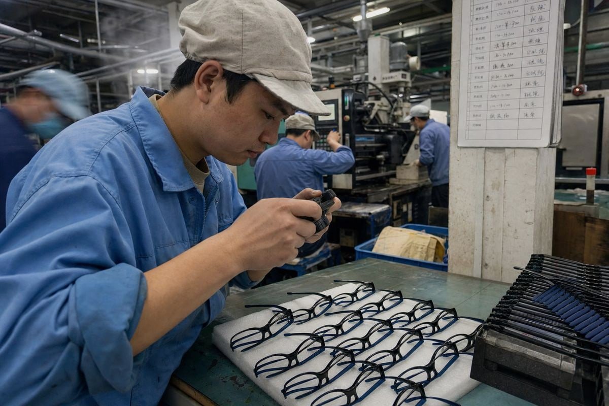 Five production milestones tracked with photo verification for kids optical frames (ID#3)
