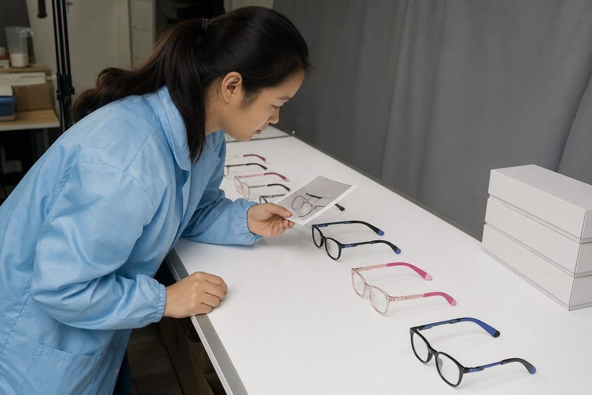 Top-down, side, and folded angles revealing frame fit and comfort issues (ID#4)