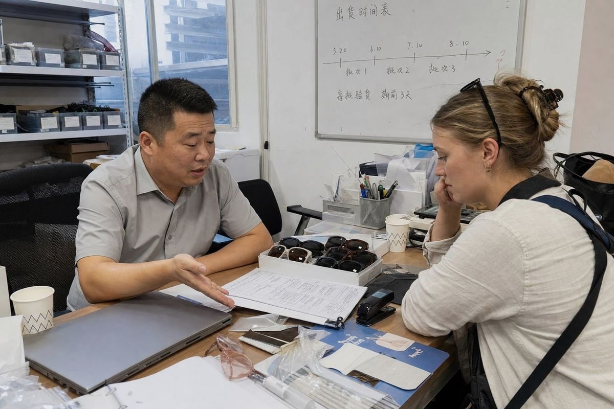 Negotiating a phased delivery and payment schedule with kids' eyewear manufacturers (ID#2)