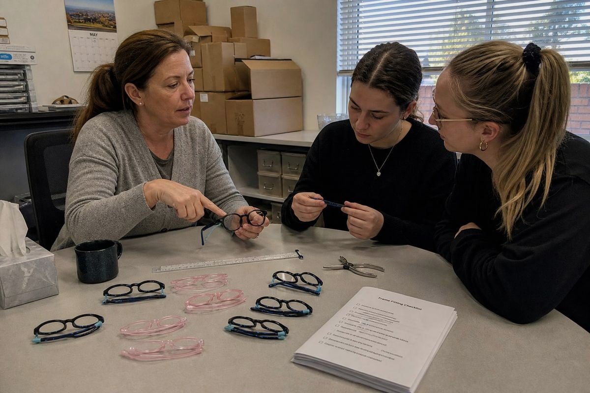 Optometrist training guide for fitting kids' optical frames during procurement (ID#1)