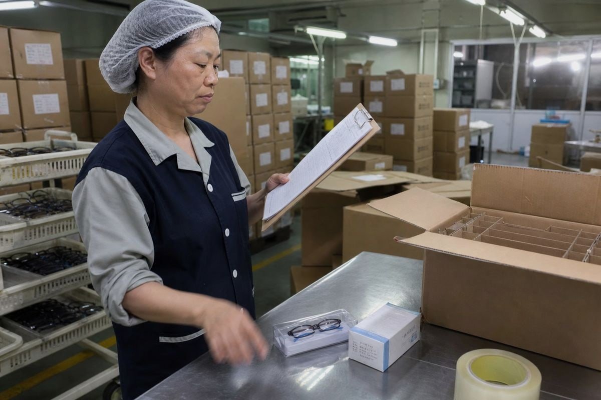 Kids' optical frame packaging meeting distributor labeling requirements and compliance rules (ID#1)