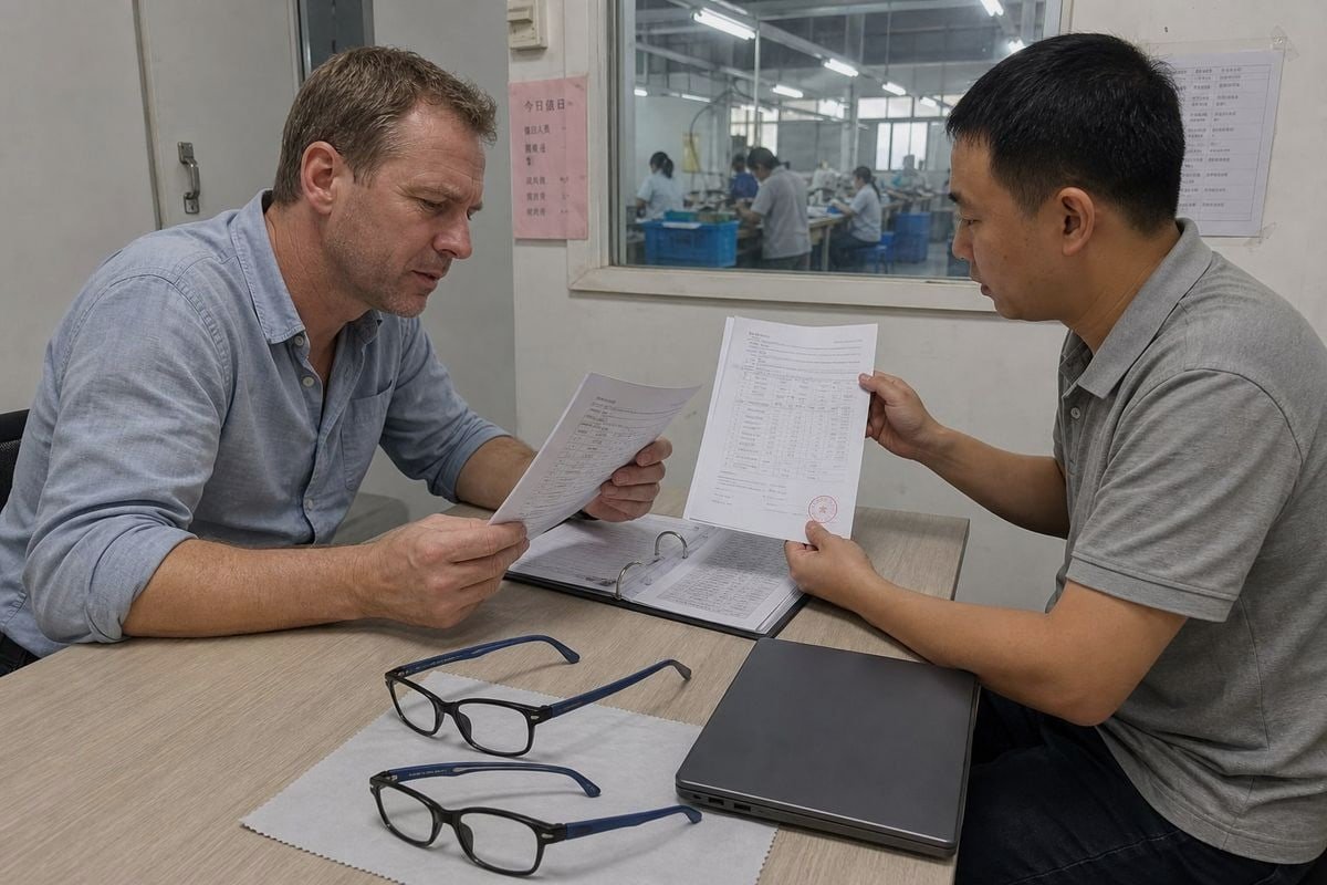 Verifying supplier documentation against FDA CE and EN ISO standards for optical frames (ID#3)