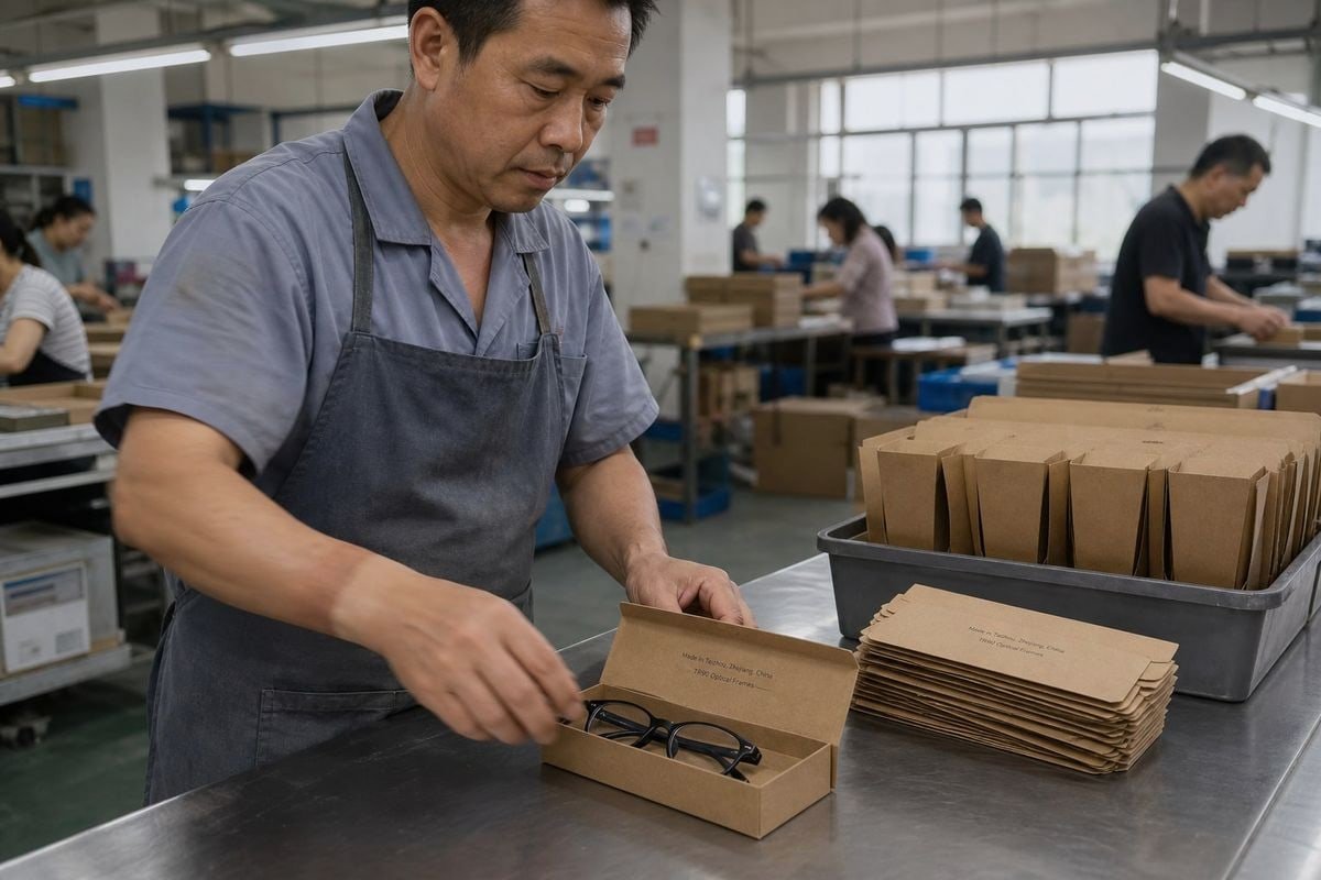 Required supplier documentation proving country-of-origin compliance for customs clearance of kids' eyewear (ID#5)