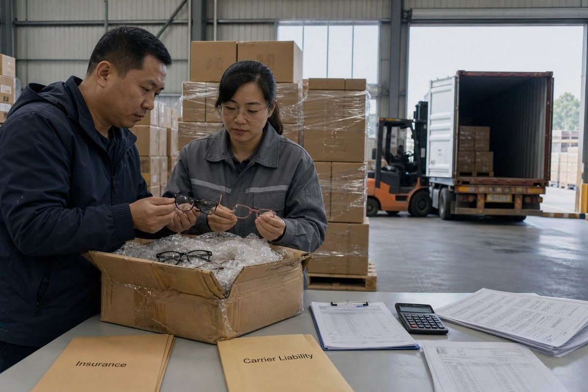 Comparing all-risk insurance and carrier liability for kids' optical frames ocean freight shipments (ID#1)