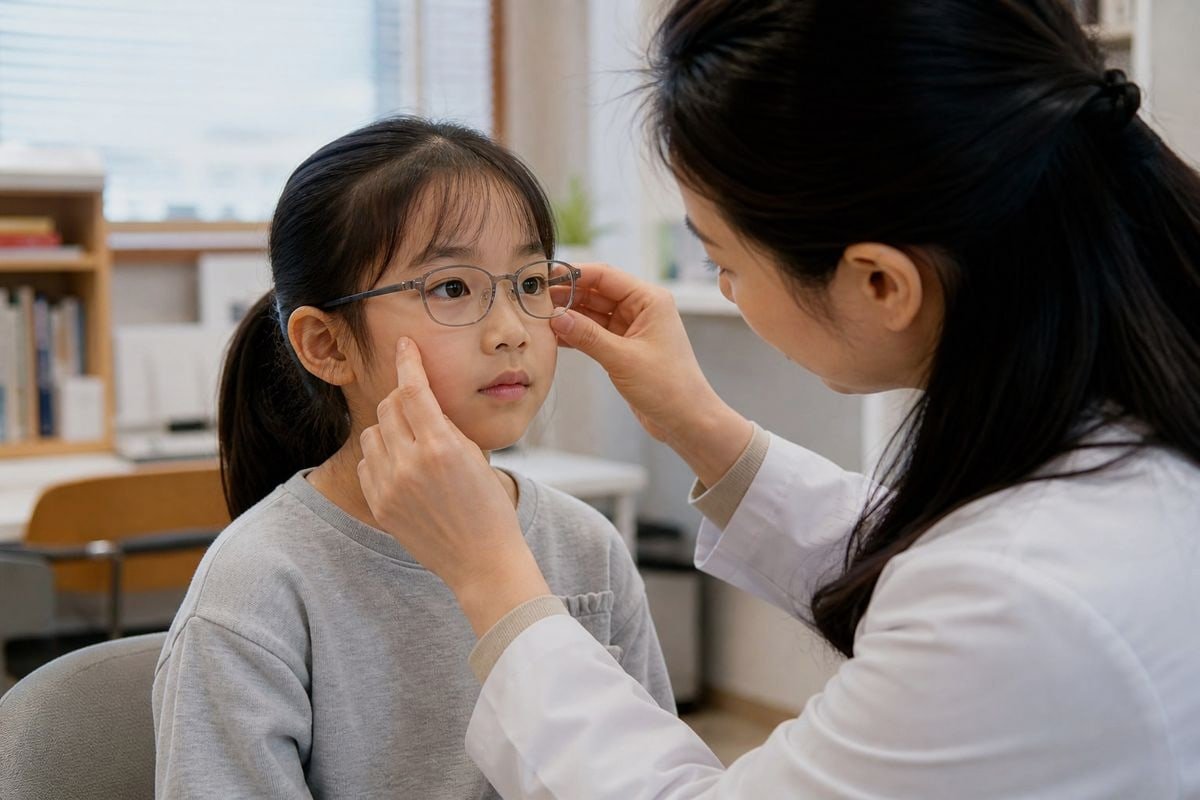 Correct Frame Fit Correct fitting children's glasses pupils centered bridge flush nose (ID#2)