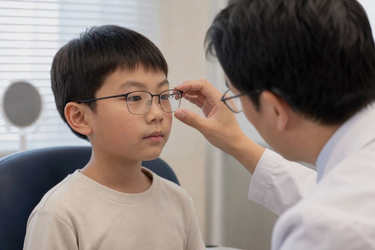 Oversized Frames Risks Oversized children's glasses cause blurred vision headaches binocular strain (ID#3)