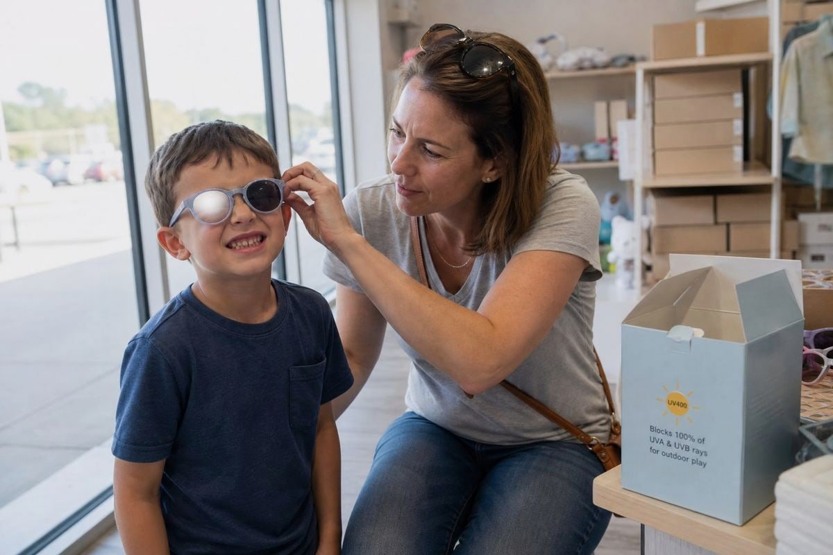 Flexible durable frame materials and warranty benefits for children's eyewear packaging (ID#5)
