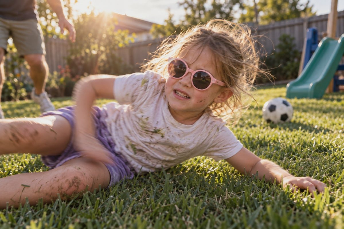 Lightweight TPEE frames stay comfortable on children's sensitive noses and ears (ID#4)