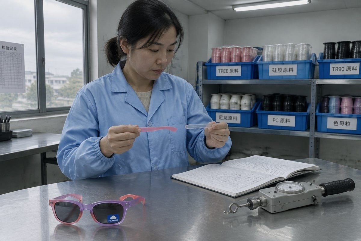 TPEE vs Silicone Safety TPEE temples offer safer, stronger comfort than silicone for kids' sunglasses (ID#2)