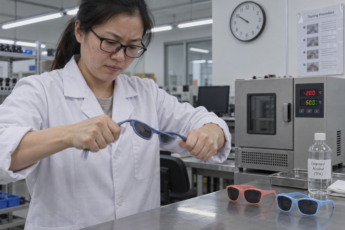 Testing TR90 and TPEE bonding durability against torsion, thermal shock, and UV aging (ID#3)