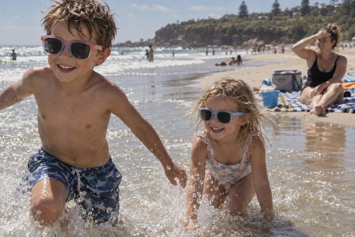 Comparison of polarized and non-polarized TR90 and TPEE kids sunglasses for buyers (ID#1)