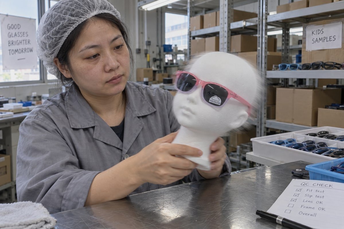 Nose pad design impact on stability in kids TR90 and TPEE sunglasses (ID#1)