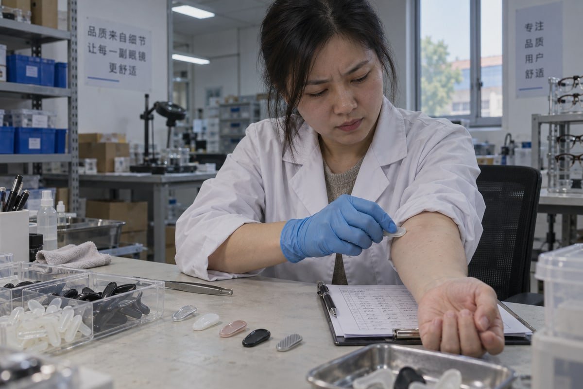 Nose pad design influence on TR90 and TPEE frame durability and stress distribution (ID#5)