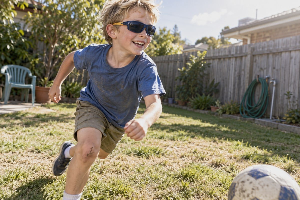 Kids sunglasses in TR90 frames provide UV protection for growing eyes (ID#1)