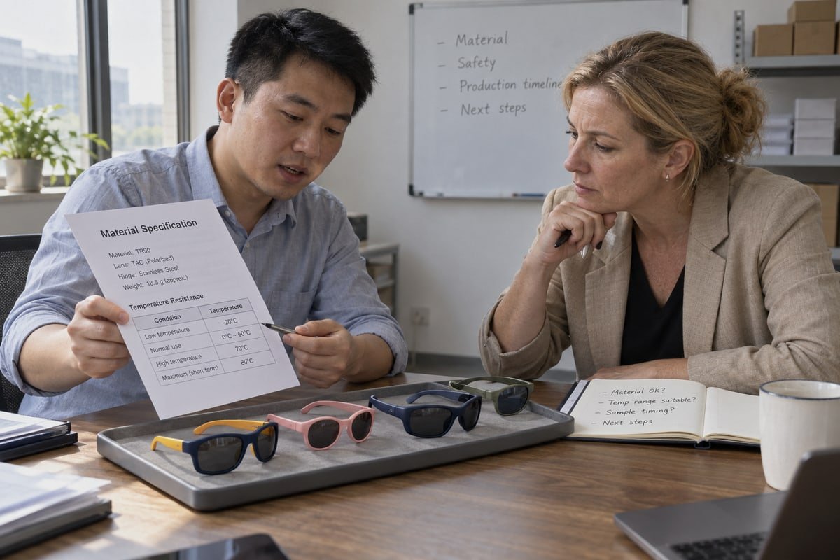 Sourcing tips for choosing heat-resistant TR90 kids sunglasses materials for hot climates (ID#5)