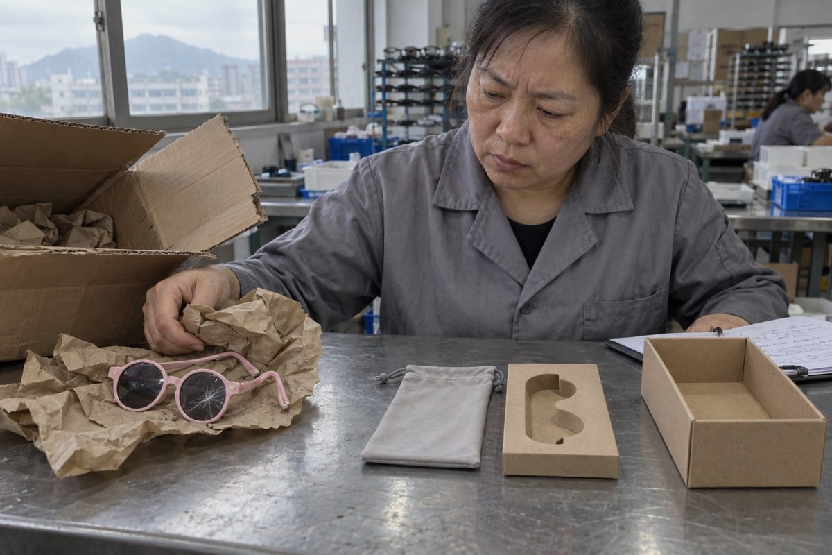 Guide to designing protective packaging for TPEE kids' sunglasses during shipping (ID#1)