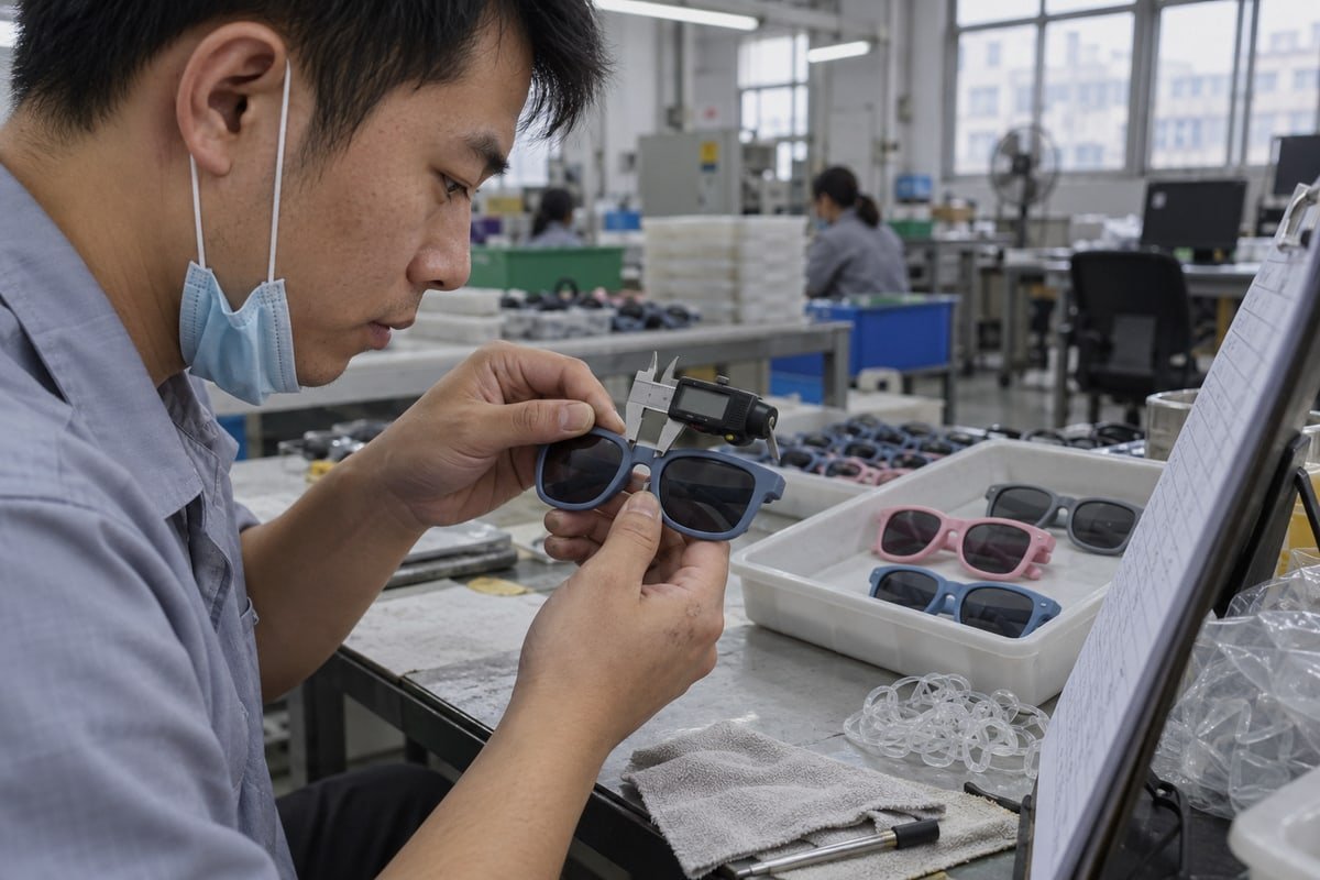 Bulk Order Manufacturing Checks Manufacturing details that prevent slipping issues before placing a bulk sunglasses order (ID#4)