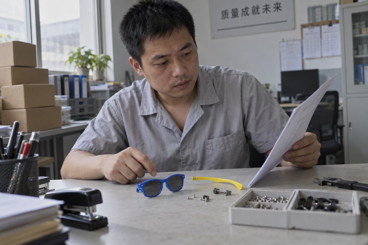 TPEE and TR90 Testing Testing standards applied to flexible eyewear materials like TPEE and TR90 (ID#4)