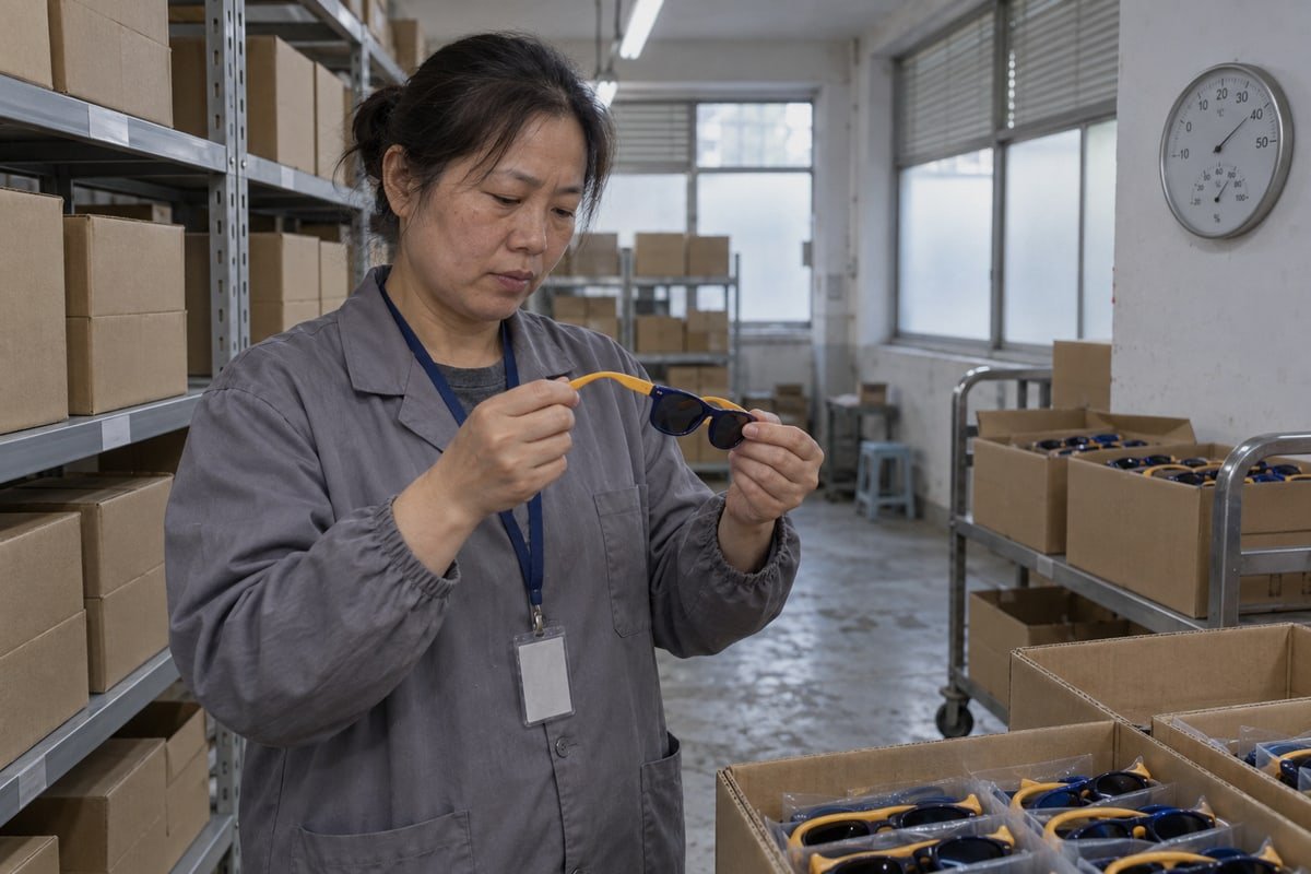 TR90 kids sunglasses storage conditions affecting material degradation over time (ID#1)