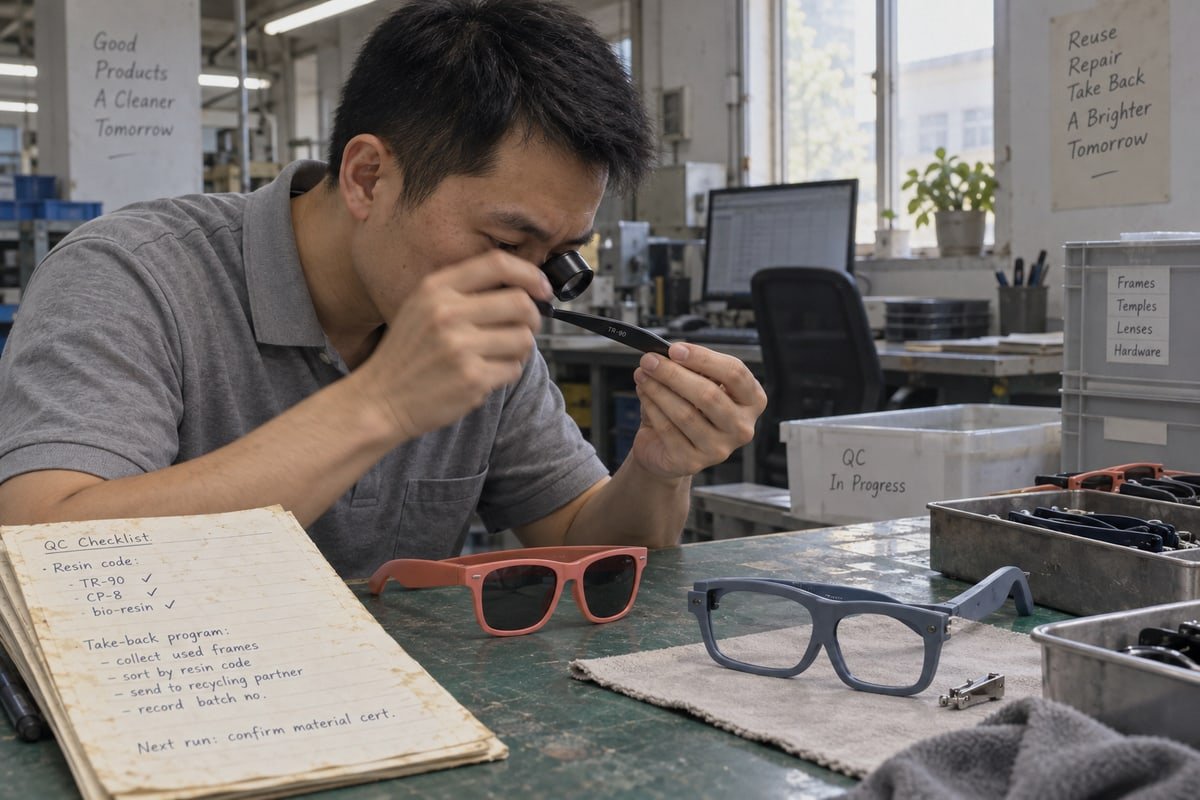 TR90 Recyclability Check Checking if TR90 sunglasses frames are truly recyclable at end of life (ID#2)