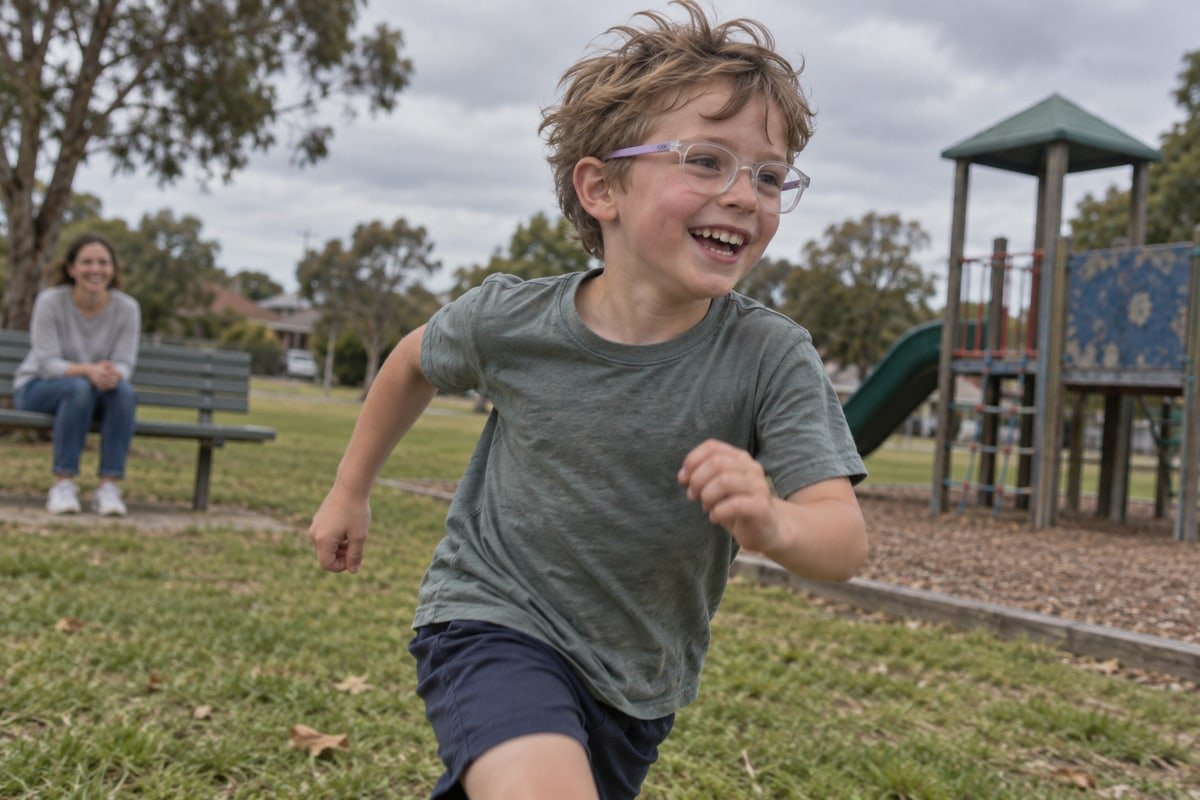 Safety and Comfort Benefits Flexible TR90 and TPEE frames offer safety and comfort for active children compared to rigid materials (ID#5)