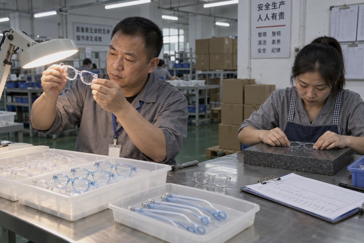 Guide to judging injection molding and rubber coating quality in TR90 TPEE kids frames (ID#1)