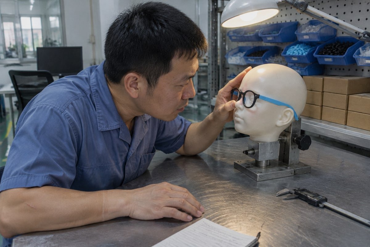 TR90フレームが子供の小さな顔と鼻には重すぎる兆候（ID#2）