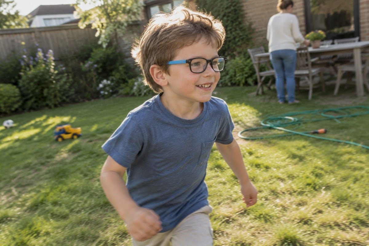TR90 Durability for Play Durable TR90 kids frames withstand active play with torsion resistance and reinforced hinges (ID#5)