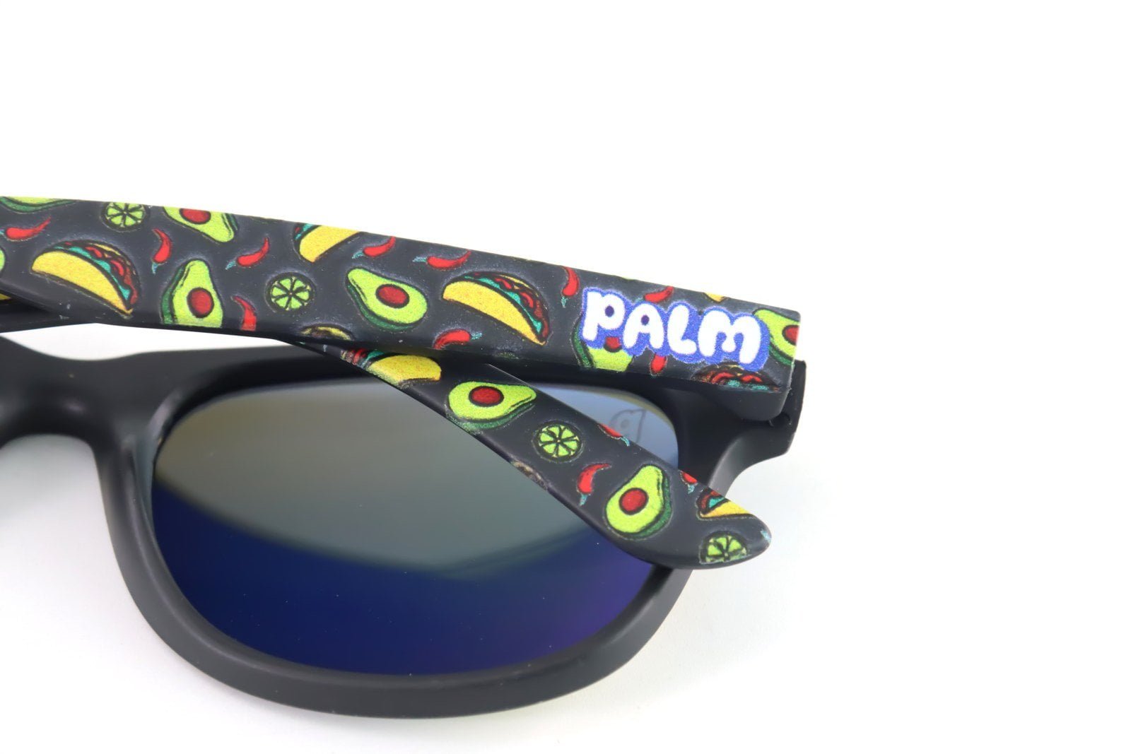 Actual sample of raised surface printing on an eyewear frame and temples